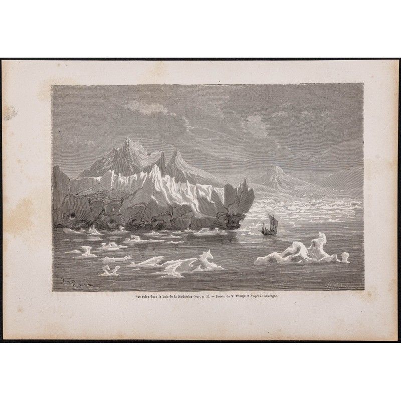 Gravure de 1865 - Baie de la Madeleine (Spitzberg) - 1