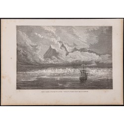 Gravure de 1865 - Glacier à aiguilles au Spitzberg - 1