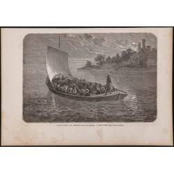 Gravure de 1865 - Arminius Vambéry sur la mer Caspienne - 1