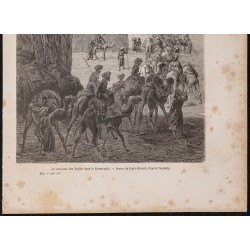 Gravure de 1865 - Caravane d'Hadjis au Turkménistan - 3
