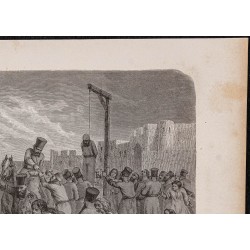 Gravure de 1865 - Lapidation et pendaison à Khiva (Ouzbékistan) - 3