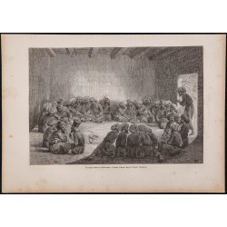 Gravure de 1865 - Repas chez les Turkomans - 1