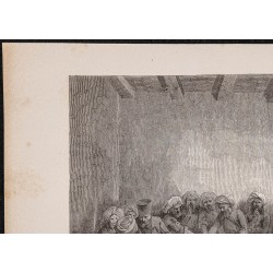 Gravure de 1865 - Repas chez les Turkomans - 2