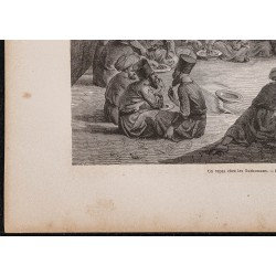 Gravure de 1865 - Repas chez les Turkomans - 4