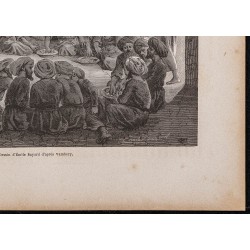 Gravure de 1865 - Repas chez les Turkomans - 5
