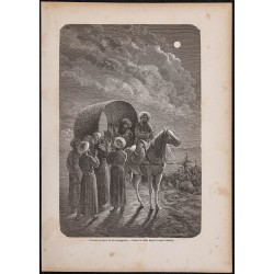 Gravure de 1865 - Arminius Vambéry et ses compagnons - 1