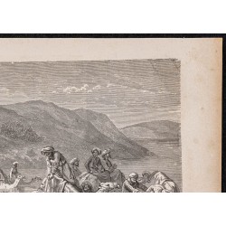 Gravure de 1865 - Caravane passant à gué le Murghab - 3
