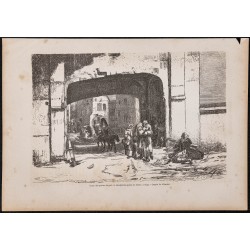 Gravure de 1865 - Porte du port de Riga - 1