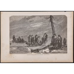 Gravure de 1865 - Marchand de thé en Russie - 1