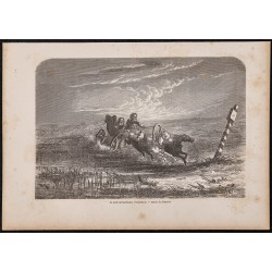 Gravure de 1865 - La poste en Télègue - 1