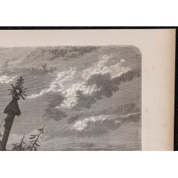 Gravure de 1865 - Un cimetière en Lituanie - 3