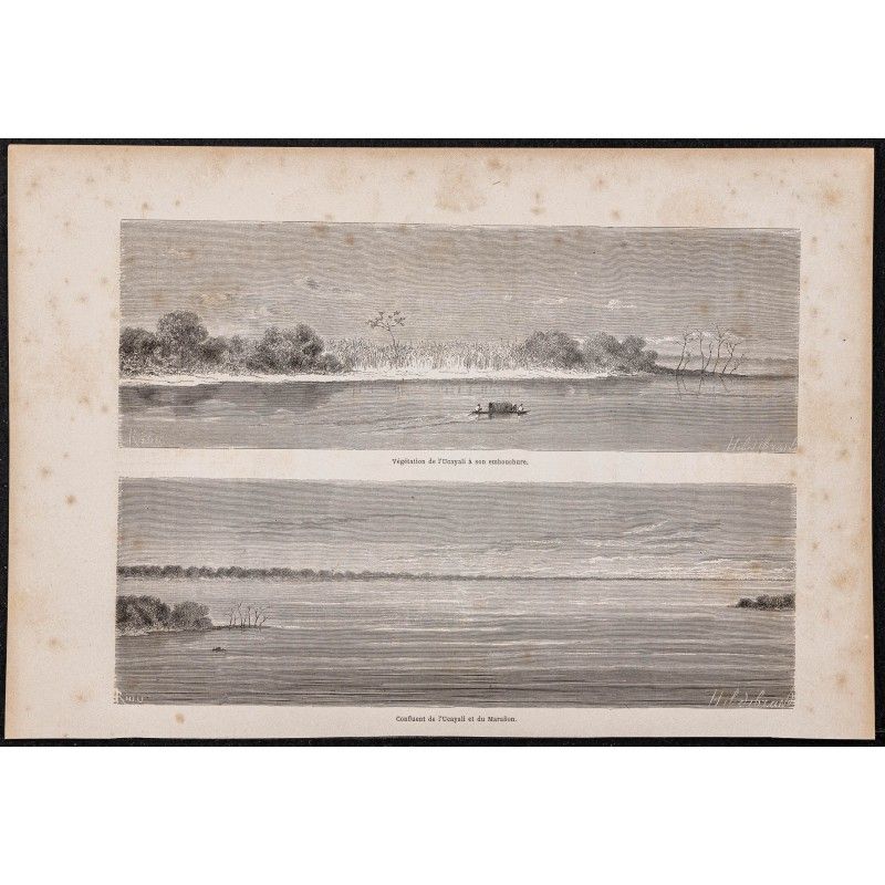 Gravure de 1865 - Rio Ucayali et Marañón - 1