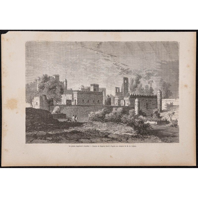 Gravure de 1865 - Palais impérial à Gondar - 1