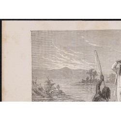 Gravure de 1865 - Radeau éthiopien : La tankoa - 2