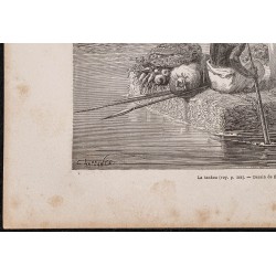 Gravure de 1865 - Radeau éthiopien : La tankoa - 4