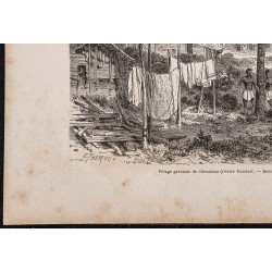 Gravure de 1865 - Village gabonais de Chinchoua - 4