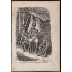 Gravure de 1865 - Femme et enfant bakalais - 1