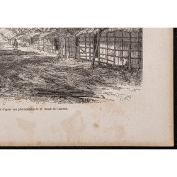 Gravure de 1865 - Village pahouin - 5