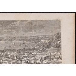 Gravure de 1865 - Vue générale de Swansea - 3