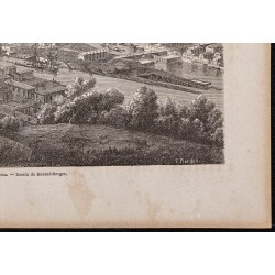 Gravure de 1865 - Vue générale de Swansea - 5