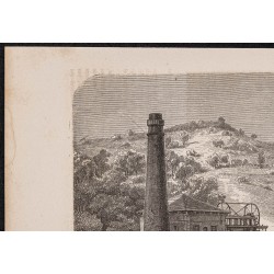 Gravure de 1865 - Mine de charbon de Glyn pit - 2