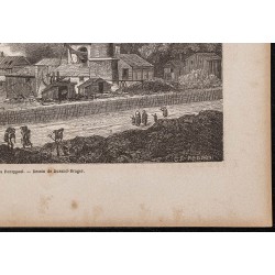 Gravure de 1865 - Mine de charbon de Glyn pit - 5