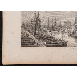 Gravure de 1865 - Ville et port de Newport - 4