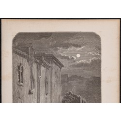 Gravure de 1865 - Un relais à Jaen - 2