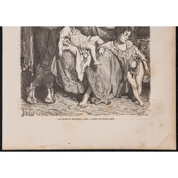 Gravure de 1865 - Une famille de mendiants à Jaen - 3