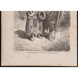 Gravure de 1865 - Mendiant centenaire à Berja - 3