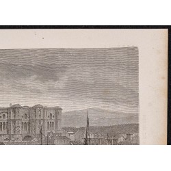 Gravure de 1865 - Malaga (Cathédrale et port) - 3