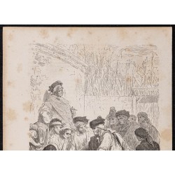 Gravure de 1865 - Voyous à Malaga - 2