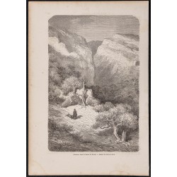 Gravure de 1865 - Barranco dans la Sierra de Ronda - 1