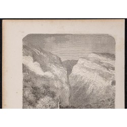 Gravure de 1865 - Barranco dans la Sierra de Ronda - 2