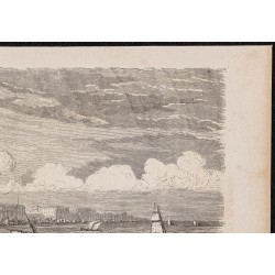 Gravure de 1865 - Vue de la ville de Cadiz - 3