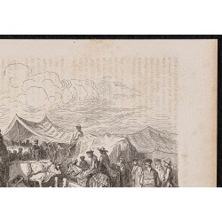 Gravure de 1865 - Un herradero (Marquage) - 3