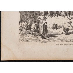 Gravure de 1865 - Un herradero (Marquage) - 4