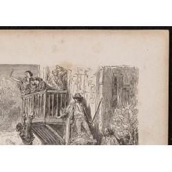 Gravure de 1865 - Course et lâcher de taureau - 3