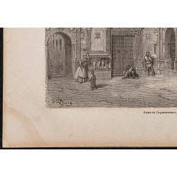 Gravure de 1865 - Palais de l'Ayuntamiento à Séville - 4