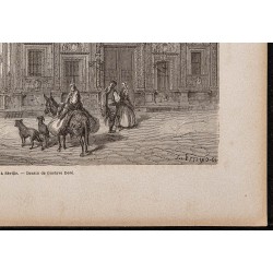 Gravure de 1865 - Palais de l'Ayuntamiento à Séville - 5