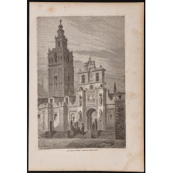 Gravure de 1865 - La Giralda à Séville - 1