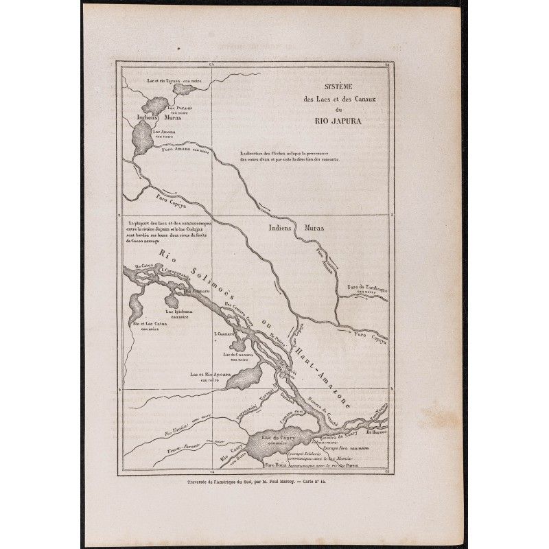 Gravure de 1867 - Amazone en amont de Coari - 1