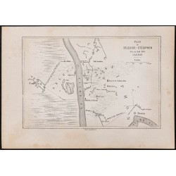 Gravure de 1867 - Plan de Seleucie-Ctésiphon (Irak) - 1
