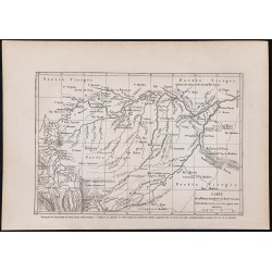 Gravure de 1867 - Carte des affluents du Haut Amazone - 1