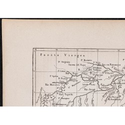Gravure de 1867 - Carte des affluents du Haut Amazone - 2