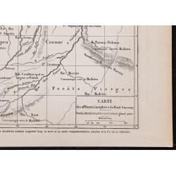 Gravure de 1867 - Carte des affluents du Haut Amazone - 5