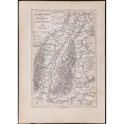Gravure de 1867 - Forêt noire et bassin du Rhin - 1