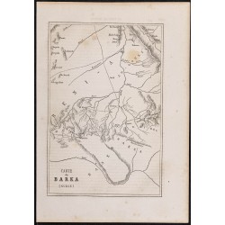 Gravure de 1865 - Carte du cours du Barka au Soudan - 1