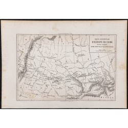 Gravure de 1865 - Carte de la Russie entre Irkoutzk et l'Oural - 1