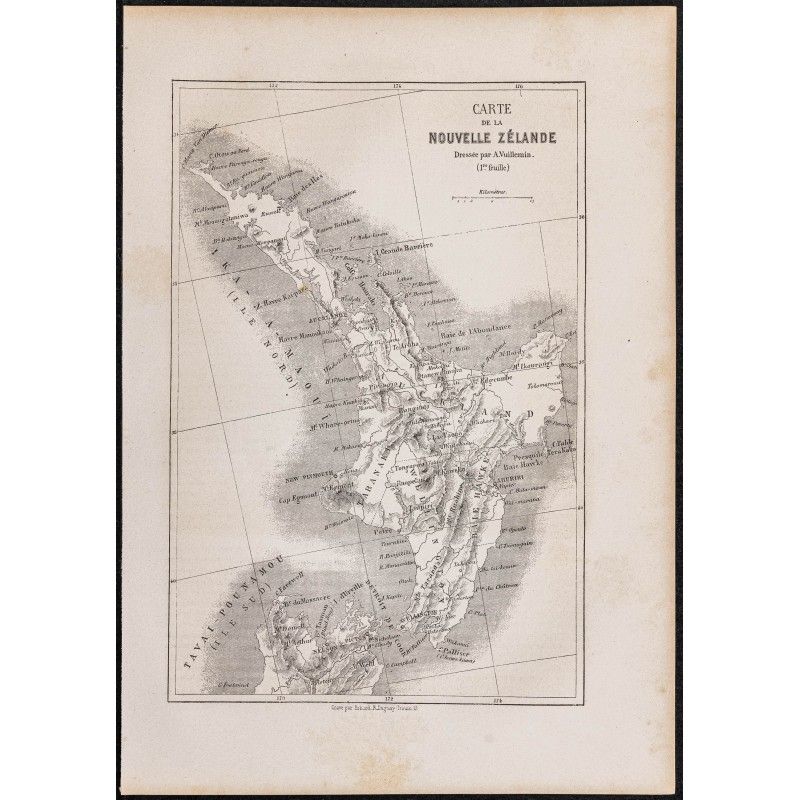 Gravure de 1865 - Île du nord de Nouvelle-Zélande - 1